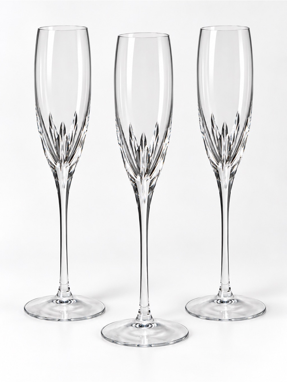 Lenox Firelight Crystal Champagne Flutes Set of 3 Discontinued Clear Stemware